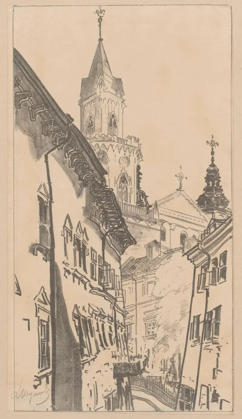 Jezuicka Street av Leon Wyczółkowski