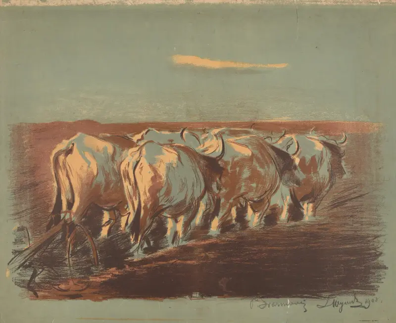 Pflügen in der Ukraine von Leon Wyczółkowski