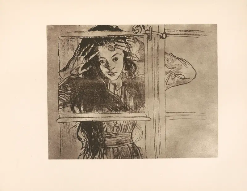 Mädchen hinter dem Fenster von Stanisław Wyspiański