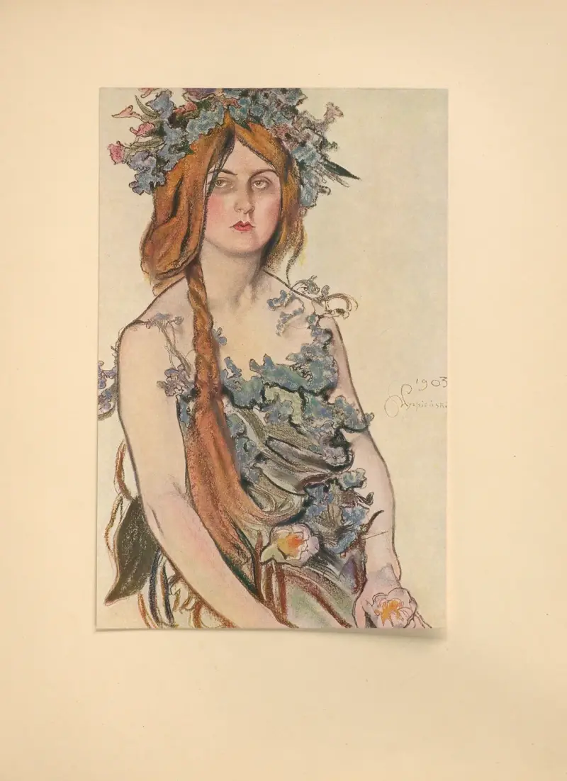 Porträtt av Ordonówna som 'Krasawica' av Stanisław Wyspiański