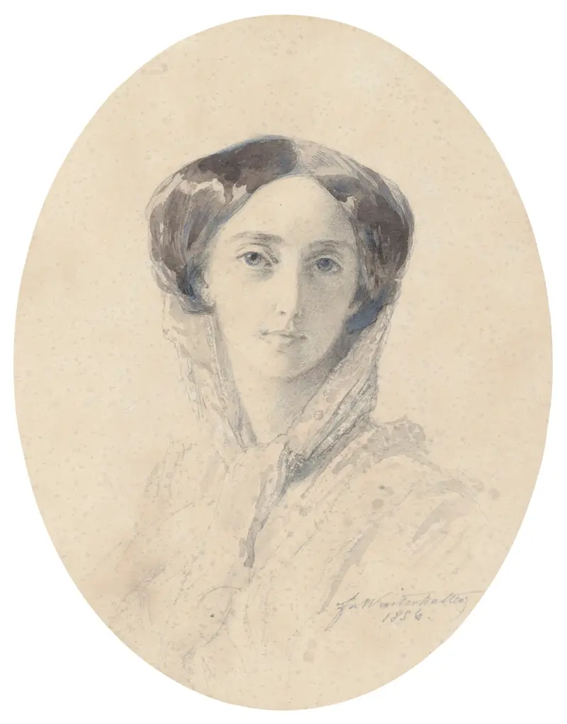 Porträtt av storfurstinnan Olga Nikolajevna, senare drottning av Württemberg av Franz Xaver Winterhalter