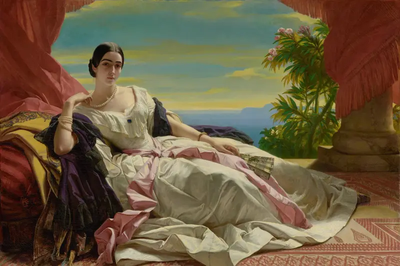 Porträtt av Leonilla, furstinna av Sayn-Wittgenstein-Sayn av Franz Xaver Winterhalter