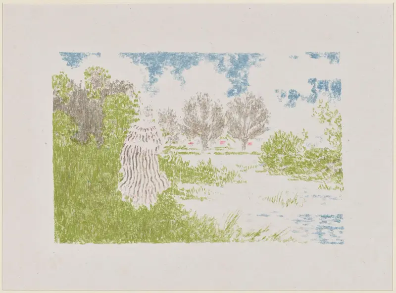 Femme en robe à rayures av Ker-Xavier Roussel