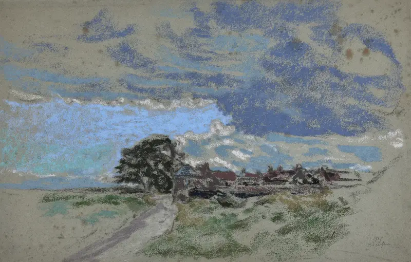 Vy över Sallenelles by, Normandie av Ker-Xavier Roussel