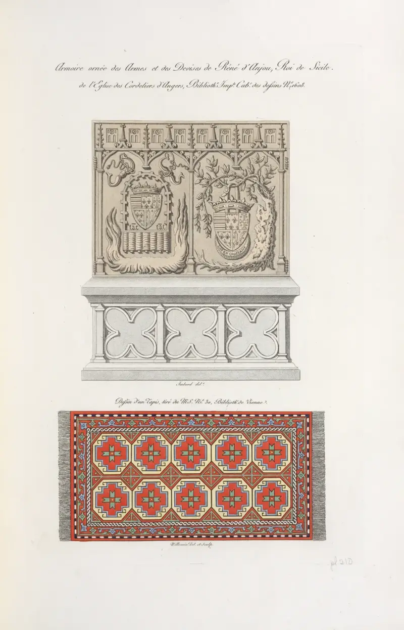 Schrank mit den Wappen und Wahlsprüchen von René von Anjou, König von Sizilien von Nicolas Xavier Willemin
