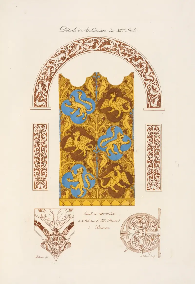 Architektonische Details aus dem 12. Jahrhundert von Nicolas Xavier Willemin