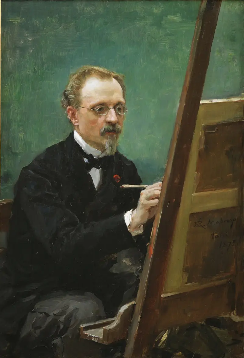 Porträtt av Federico de Madrazo målande av Raimundo de Madrazo y Garreta