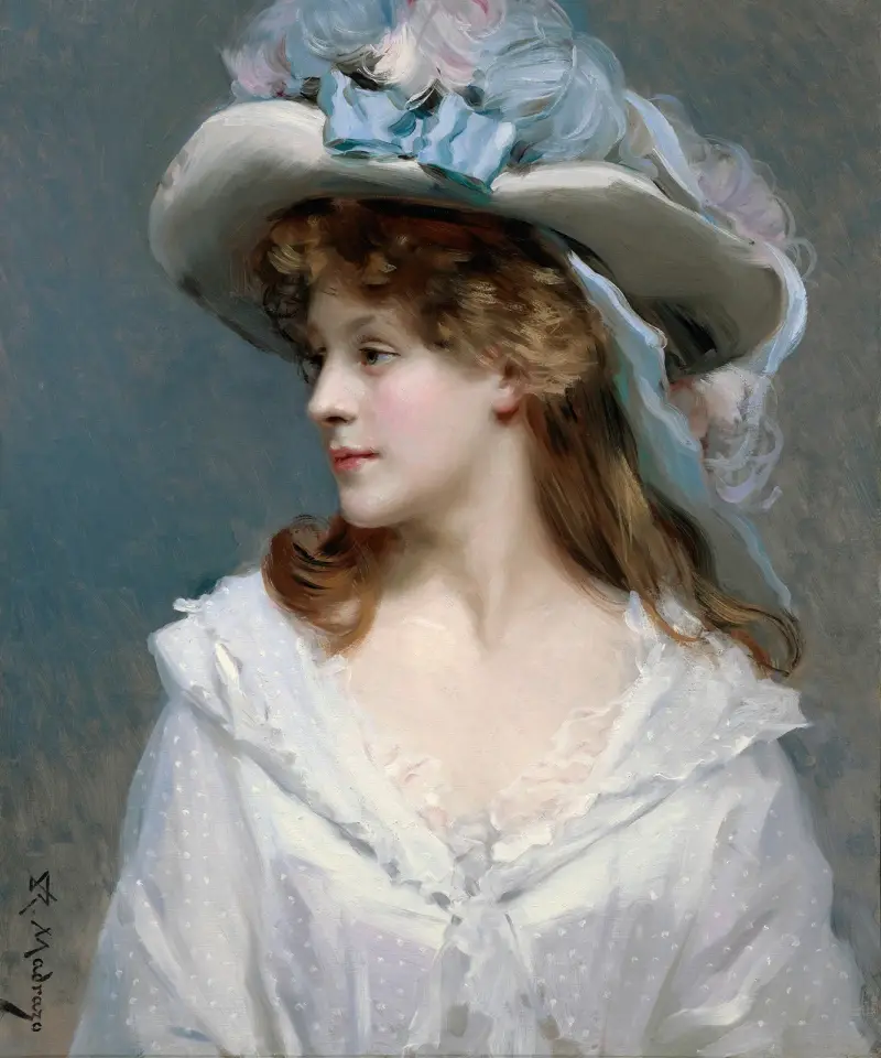 Frau in Weiß von Raimundo de Madrazo y Garreta
