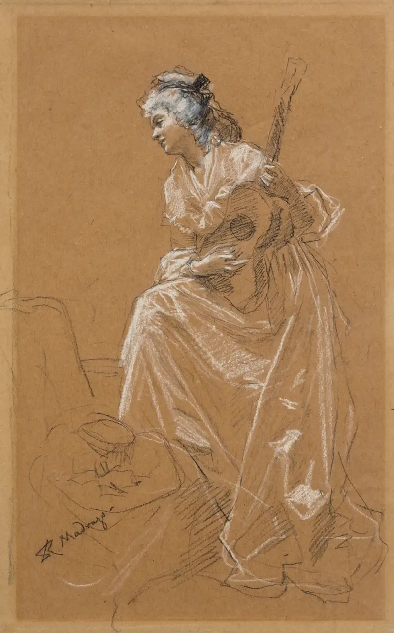 Woman With Guitar av Raimundo de Madrazo y Garreta
