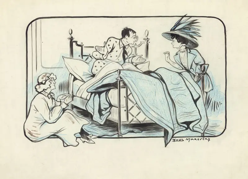 Armande Cassive, Marcel Simon och Suzanne Carlix i ”Occupe-toi d’Amélie” av Georges Feydeau av Yves Marevéry