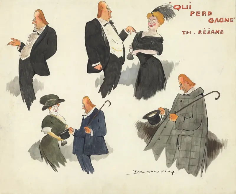Gabriel Signoret und Gabrielle Réjane in ‚Qui perd gagne' von Pierre Veber von Yves Marevéry