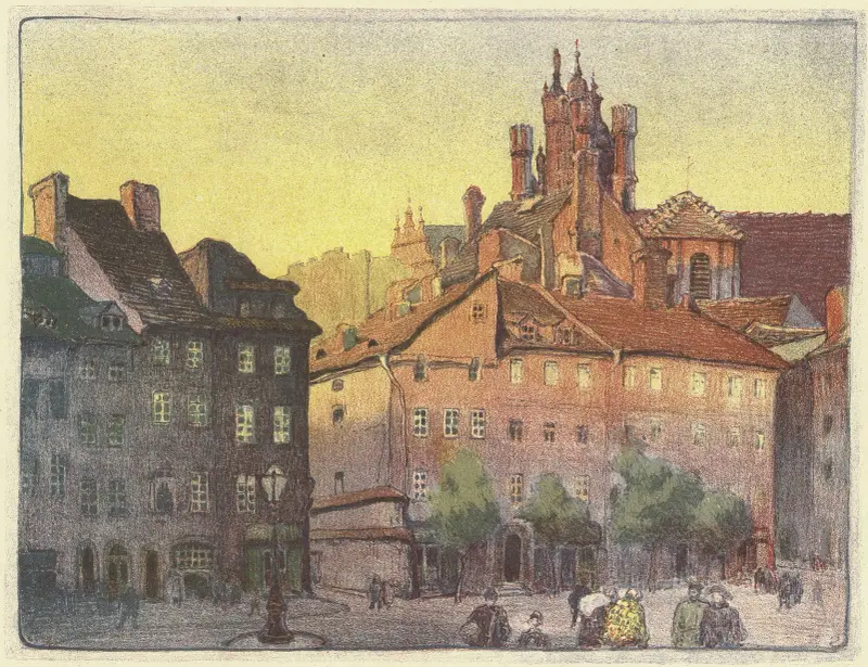 Der Schlossplatz mit Blick auf die Piwna-Straße von Zofia Stankiewicz