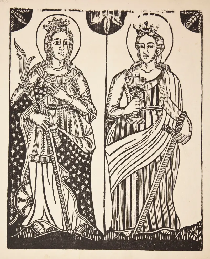 Sankta Katarina och Sankta Barbara av Zygmunt Łazarski