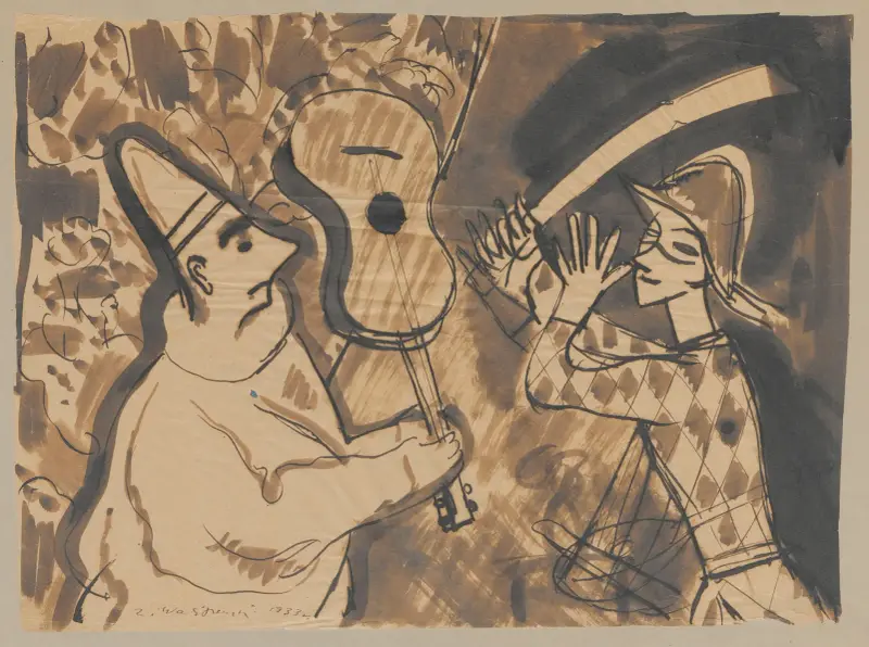Jester and Harlequin av Zygmunt Waliszewski
